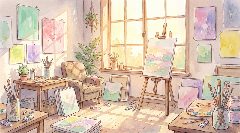 墨水之心APP 同人 界面展示 画室场景